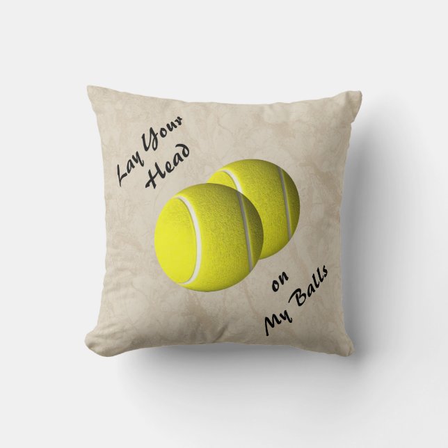 Funny Tennis Ball Mojo Throw Kissen (Vorderseite)