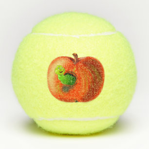 Funny Tennis Balls mit Happy Worm in Apple Tennisbälle