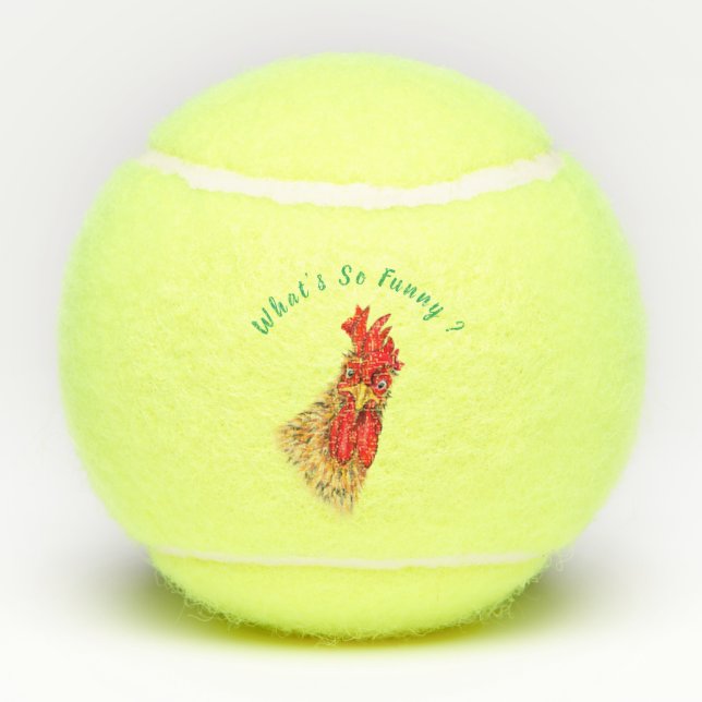 Funny Tennis Balls überrascht Neugierige Rooster Tennisbälle (Rückseite)