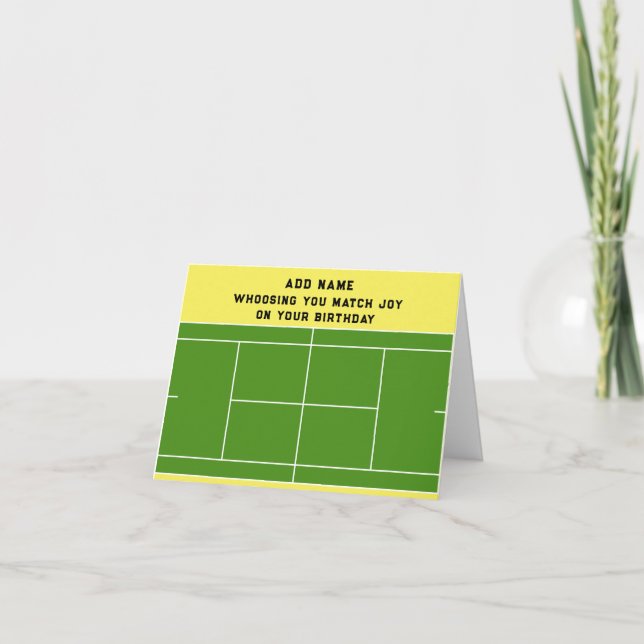 Funny Tennis Birthday Karte (Vorderseite)