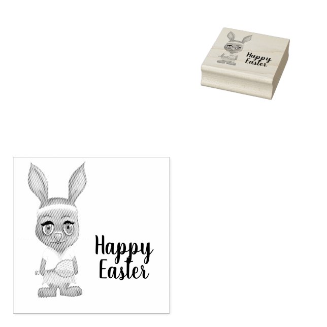 Funny Tennis Bunny Easter Custom Happy Osterfest Gummistempel (Stempel)