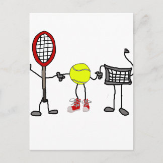 Funny Tennis Cartoon Art Postkarte