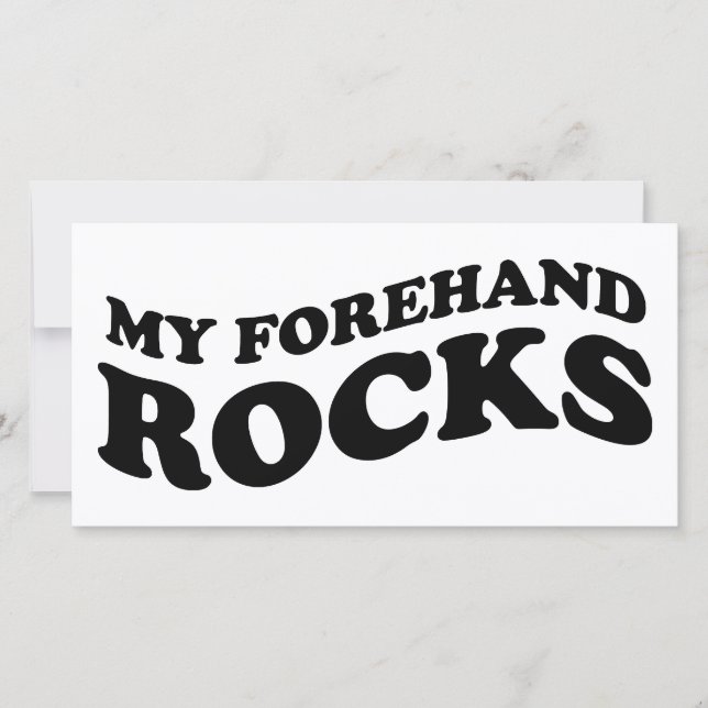 Funny Tennis Foto Card : Meine Forehand Rocks (Vorderseite)