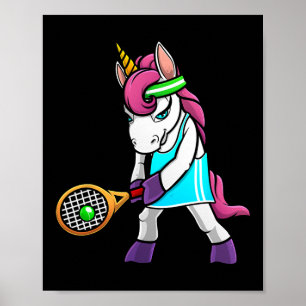 Funny Tennis Gift für Girls - Unicorns Poster