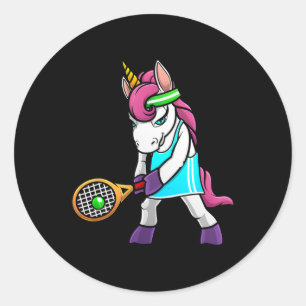 Funny Tennis Gift für Girls - Unicorns Runder Aufkleber