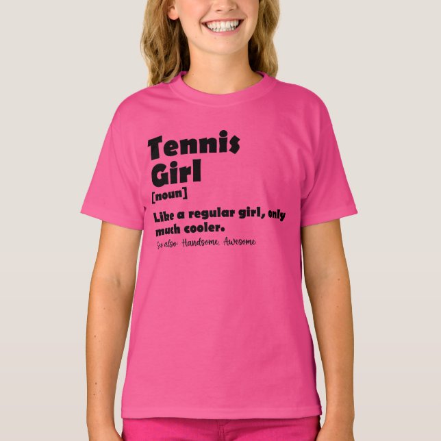 Funny Tennis Girl - Wörterbuch T-Shirt (Vorderseite)
