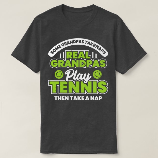 Funny Tennis Großvater Geschenk T-Shirt (Design vorne)