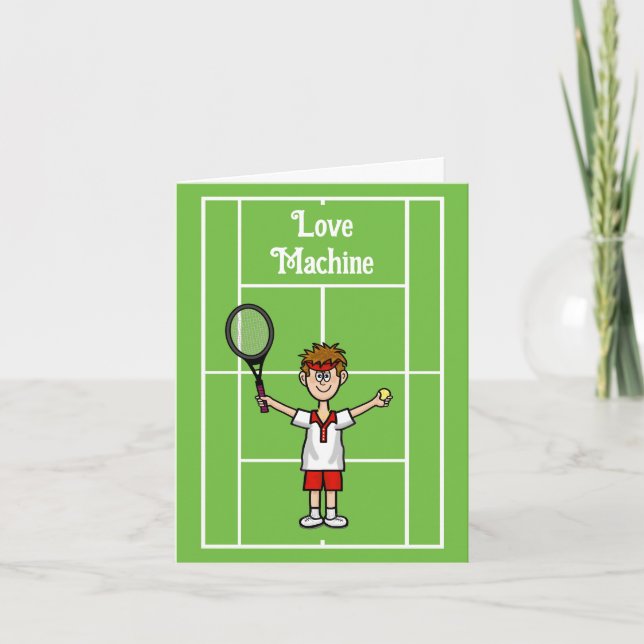 Funny Tennis Liebe Angelo Delea Karte (Vorderseite)