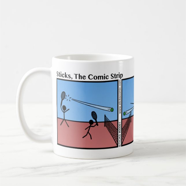 Funny Tennis Match Stickman Tasse - 061 (Links)