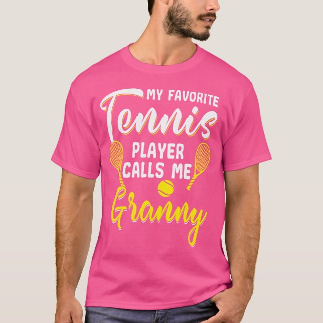 Funny Tennis Player Hobby Racquet Granny Grandma T-Shirt (Vorderseite)