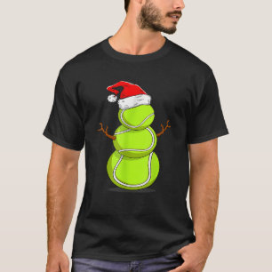 Funny Tennis Player Snowman Weihnachten Für Männer T-Shirt
