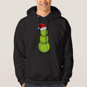 Funny Tennis Player Snowman Weihnachtsgeschenk Hoodie