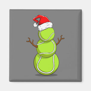 Funny Tennis Player Snowman Weihnachtsgeschenk Magnet