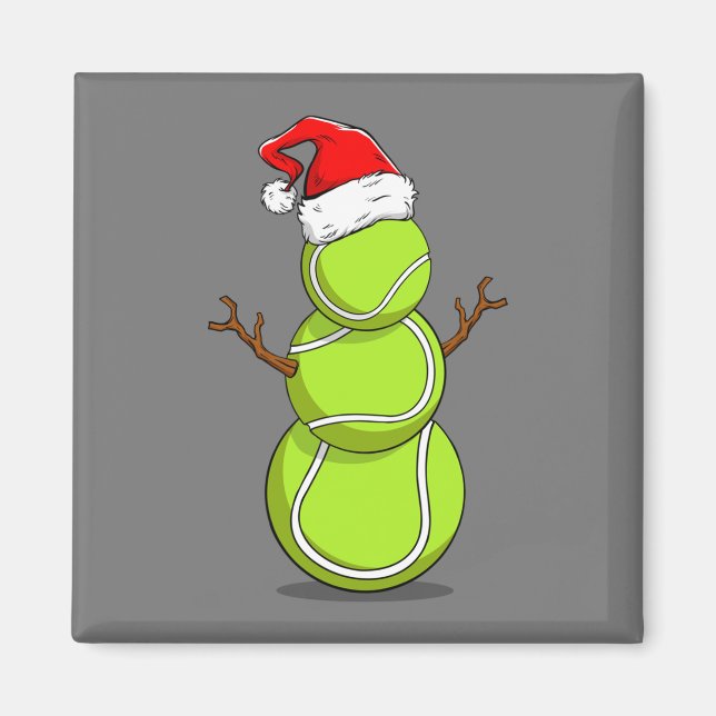 Funny Tennis Player Snowman Weihnachtsgeschenk Magnet (Vorne)