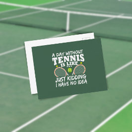 Funny Tennis Quote Typografie Postkarte