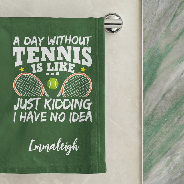 Funny Tennis Quote Typografy Sport Handtuch (Von Creator hochgeladen)