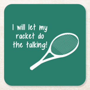 Funny Tennis Racket Sprichwort Rechteckiger Pappuntersetzer