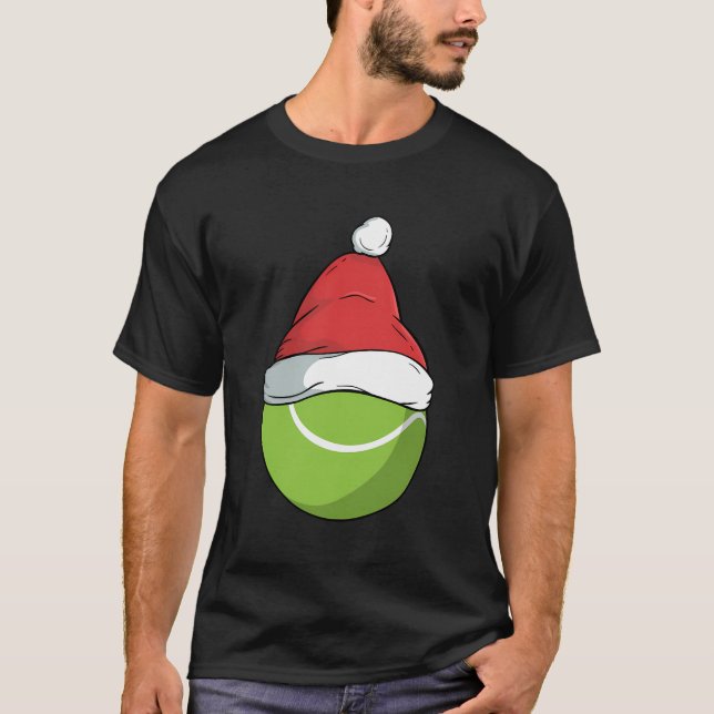 Funny Tennis Weihnachten Weihnachtsmann Geburtstag T-Shirt (Vorderseite)