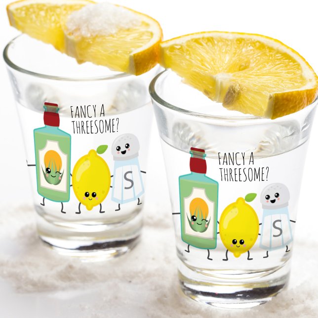 Funny Tequila Lemon und Salt Kawaii Tequila Schnapsglas (Von Creator hochgeladen)