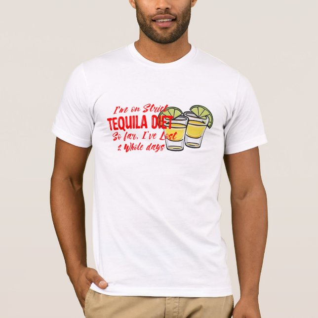 Funny Tequila trinken Diät Gewichtsverlust T-Shirt (Vorderseite)