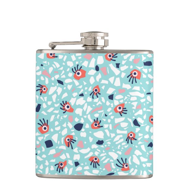 Funny Terrazzo Pattern Kinder Flachmann (Vorderseite)