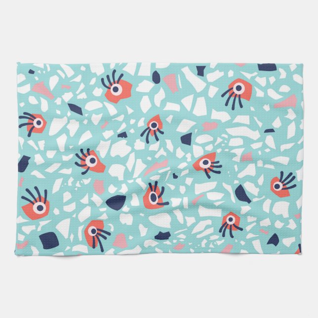 Funny Terrazzo Pattern Kinder Geschirrtuch (Horizontal)
