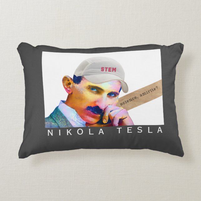 Funny Tesla Dekokissen (Vorderseite)