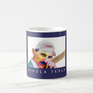 Funny Tesla Portrait Kaffeetasse