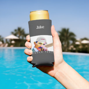 Funny Tesla Portrait Selters Dosenkühler