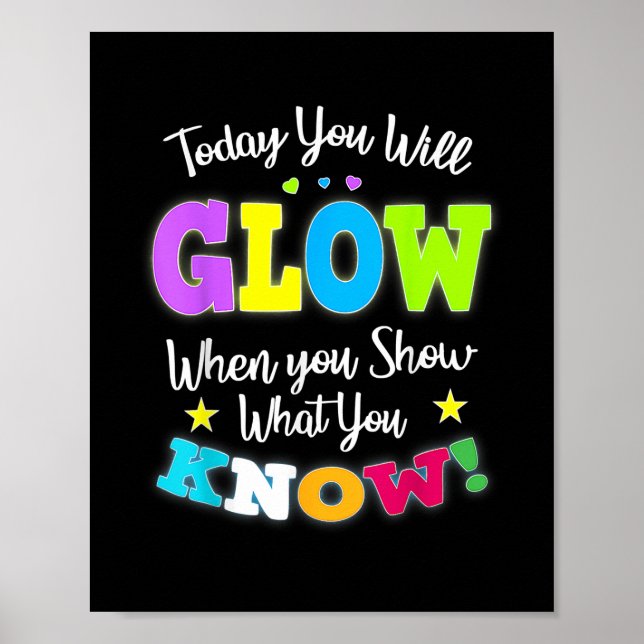 Funny Test Day Mode on Teacher Testideen Poster (Vorne)