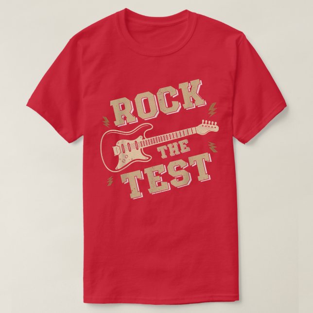 Funny Test Day Rock Test Gitarre Rock Lehrer T T-Shirt (Design vorne)