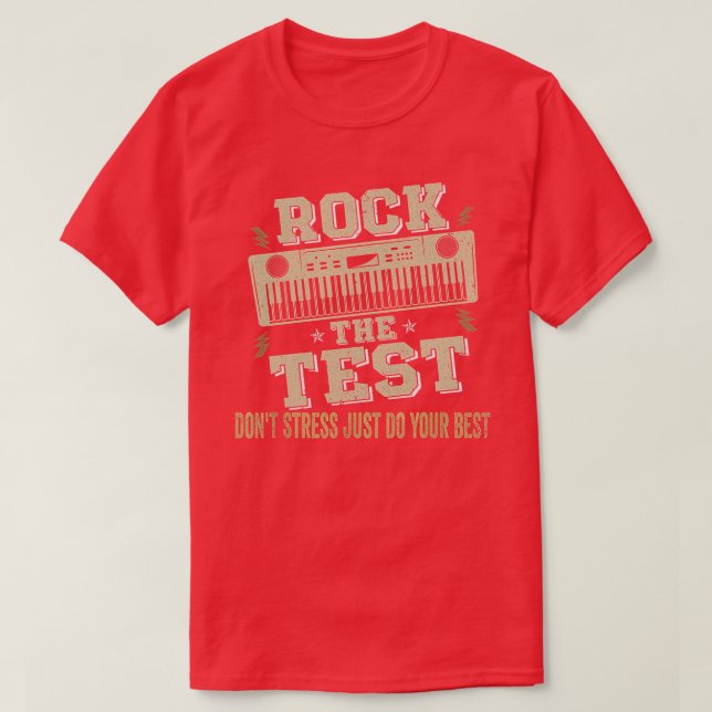 Funny Testing D (Test Dont Stress Test Day) T-Shirt (Design vorne)