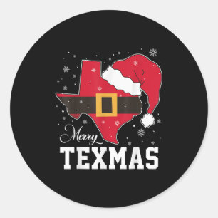 Funny Texas Merry Texmas Weihnachts-Staat Weihnach Runder Aufkleber