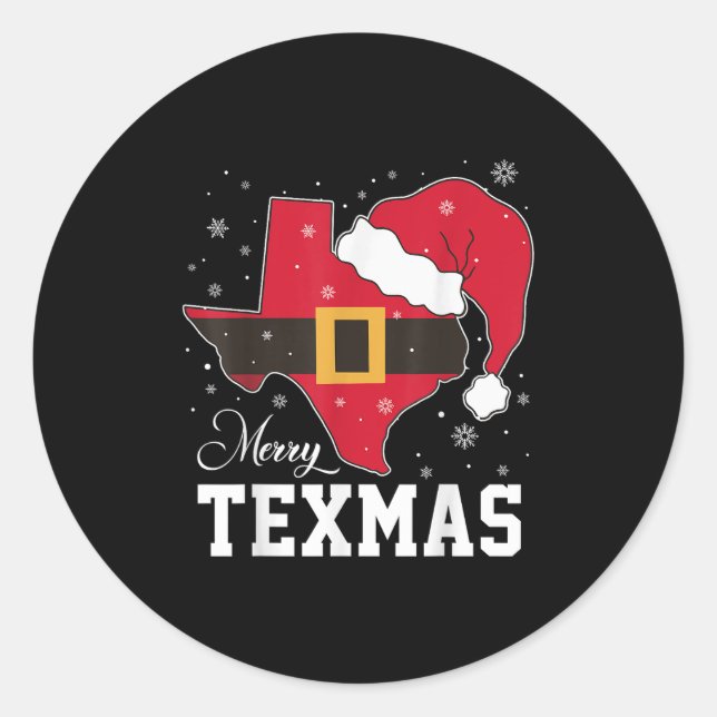 Funny Texas Merry Texmas Weihnachts-Staat Weihnach Runder Aufkleber (Vorderseite)
