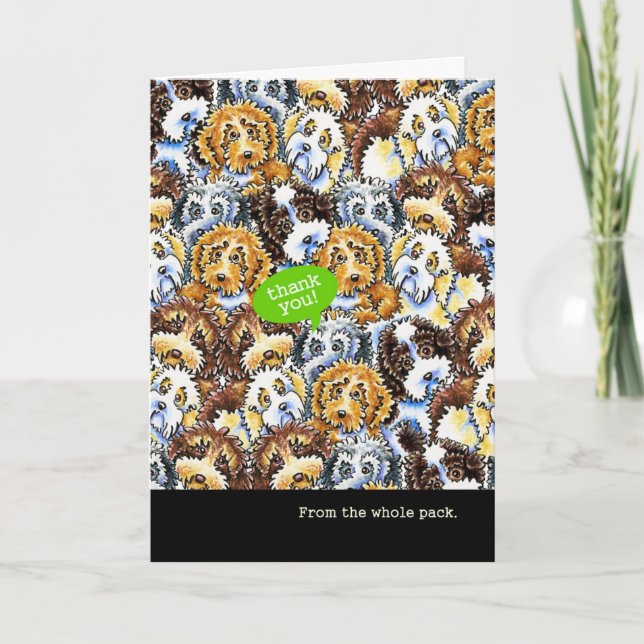 Funny Thank You from Group Cockapoo Dogs Dankeskarte (Vorderseite)