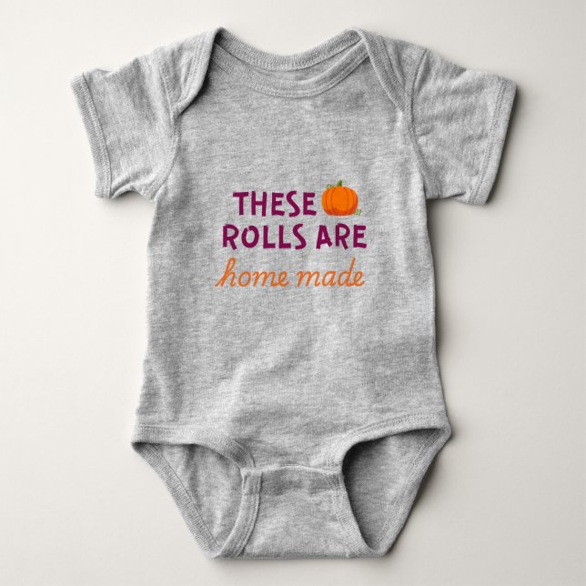 Funny Thanksgiving Baby Bodysuit, Cute Fall Baby  Baby Strampler (Vorderseite)