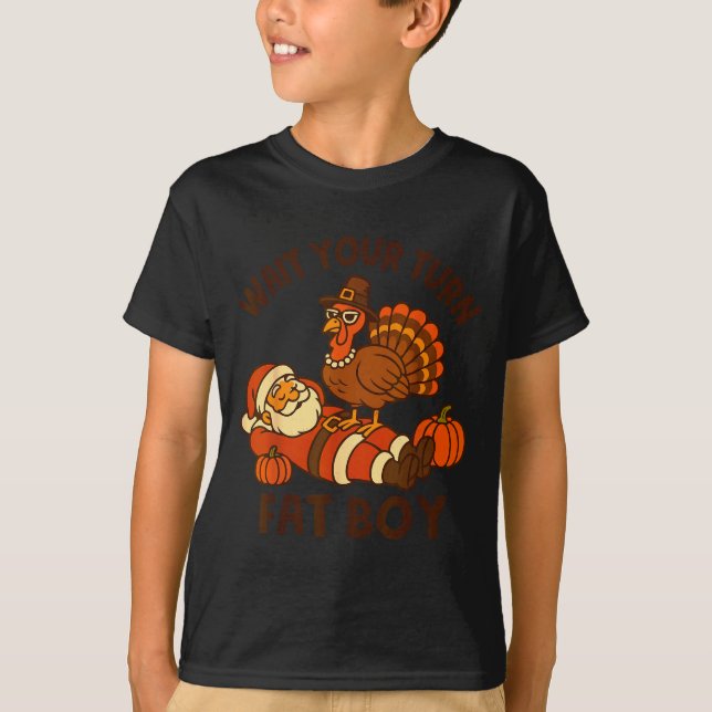 Funny Thanksgiving Christmas Turkey Vs Santa For M T-Shirt (Vorderseite)