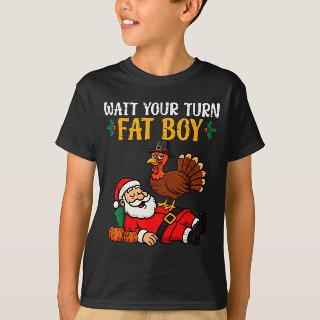 Funny Thanksgiving Christmas Turkey Vs Santa Men W T-Shirt (Vorderseite)