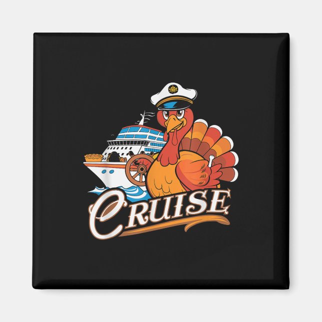 Funny Thanksgiving Cruise Turkey Boat Vacation Tri Magnet (Vorne)