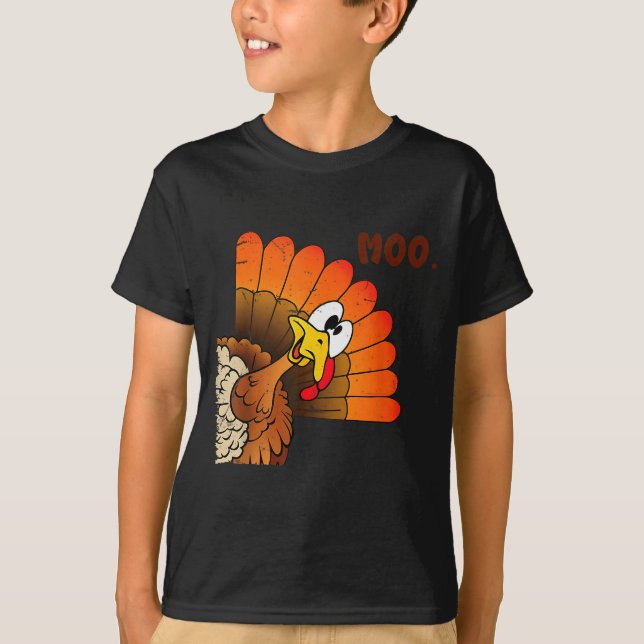 Funny Thanksgiving Cute Turkey Moo I'm A Cow Men W T-Shirt (Vorderseite)