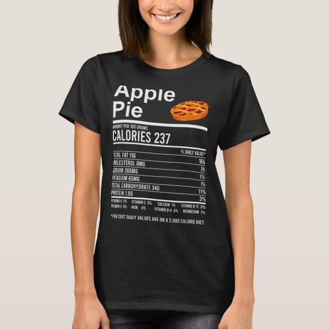 Funny Thanksgiving Food Apparel, E Nutrition Facts T-Shirt (Vorderseite)