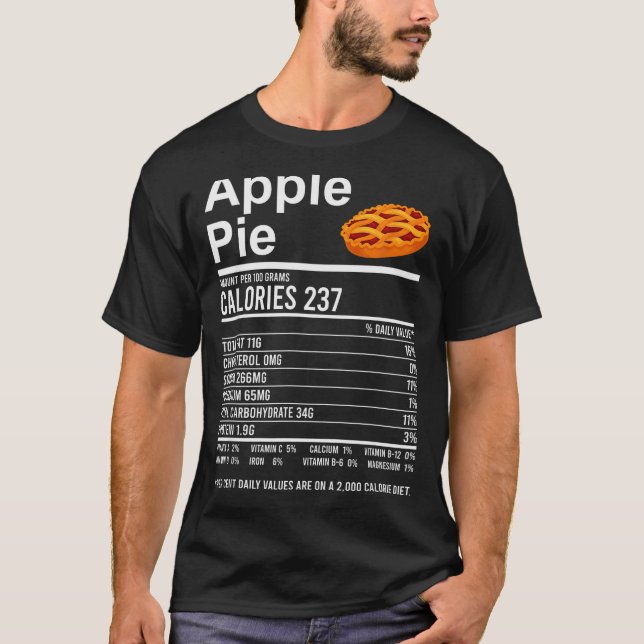 Funny Thanksgiving Food Apparel, E Nutrition Facts T-Shirt (Vorderseite)