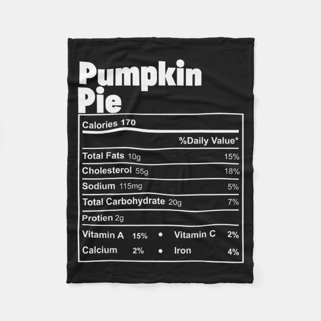 Funny Thanksgiving Food Pumpkin E Nutritional Fact Fleecedecke (Vorderseite)