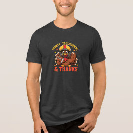 Funny Thanksgiving Football T-Shirt Tri-Blend Shirt