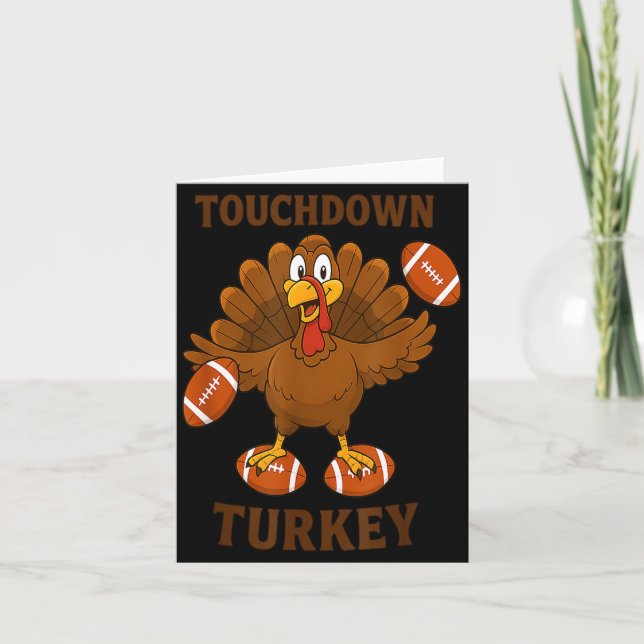 Funny Thanksgiving Football Touchdown Turkey  Karte (Vorderseite)