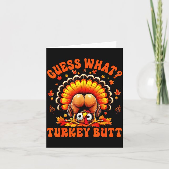 Funny Thanksgiving Guess What Turkey Butt Couples  Karte (Vorderseite)