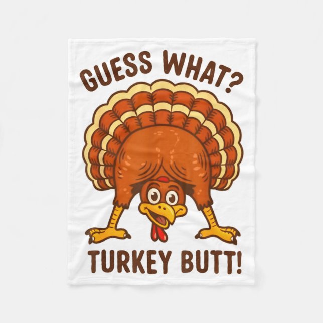Funny Thanksgiving Kids Joke Meme Guess What Turke Fleecedecke (Vorderseite)