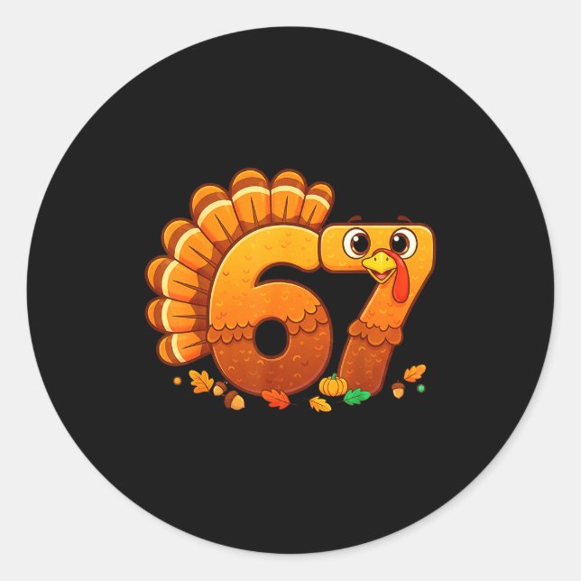 Funny Thanksgiving Outfit Kids Toddler Boys Men 67 Runder Aufkleber (Vorderseite)