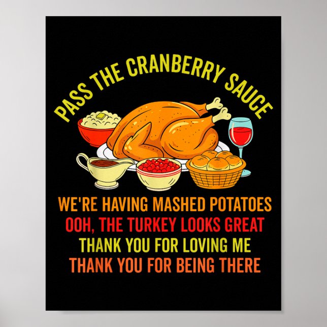 Funny Thanksgiving P The Cranberry Sauce Mashed Ta Poster (Vorne)