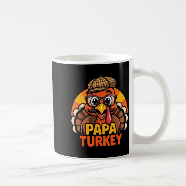 Funny Thanksgiving Papa Turkey Family Matching Men Kaffeetasse (Rechts)